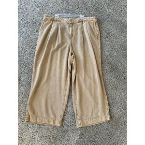 Lane Bryant Womens Mid-Rise Wide Leg Tan Pants Size 20 Casual Relaxed Fit